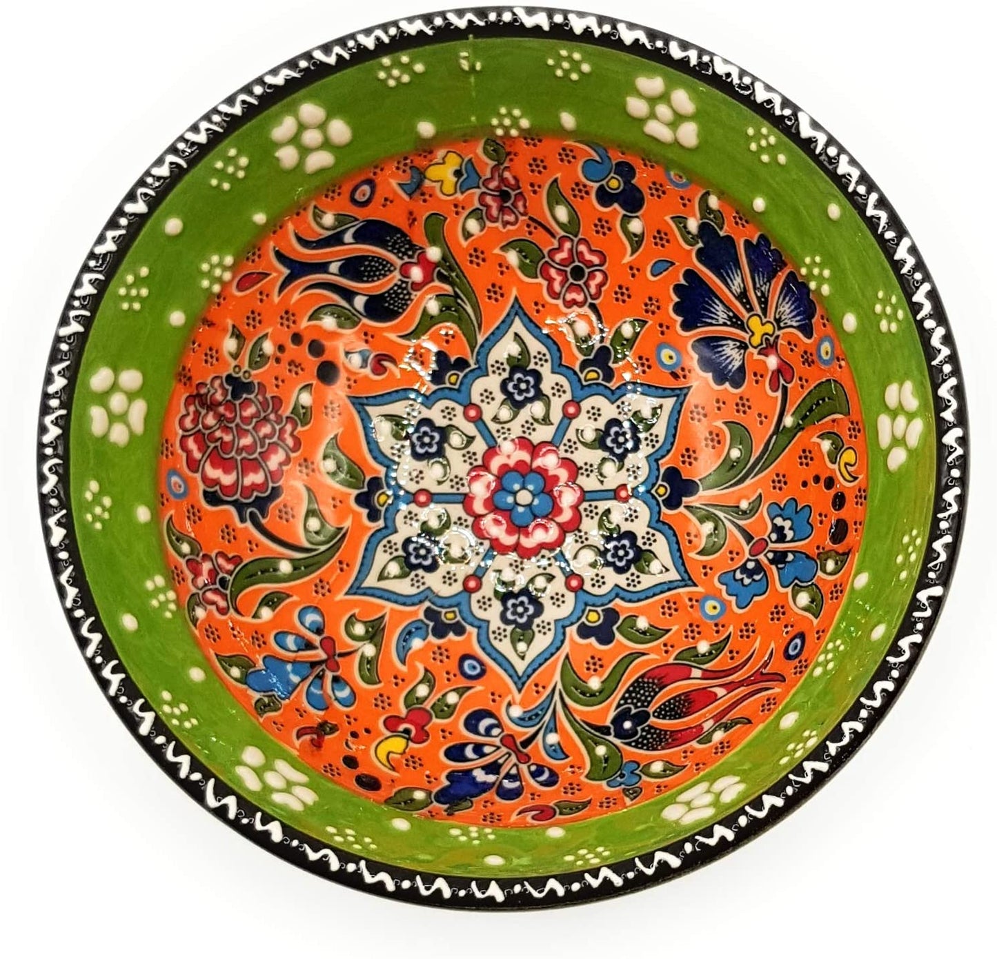 Flairs Orientalische Keramikschüssel, Schale, Müslischale, handbemalt, bunt - Ø 13 cm