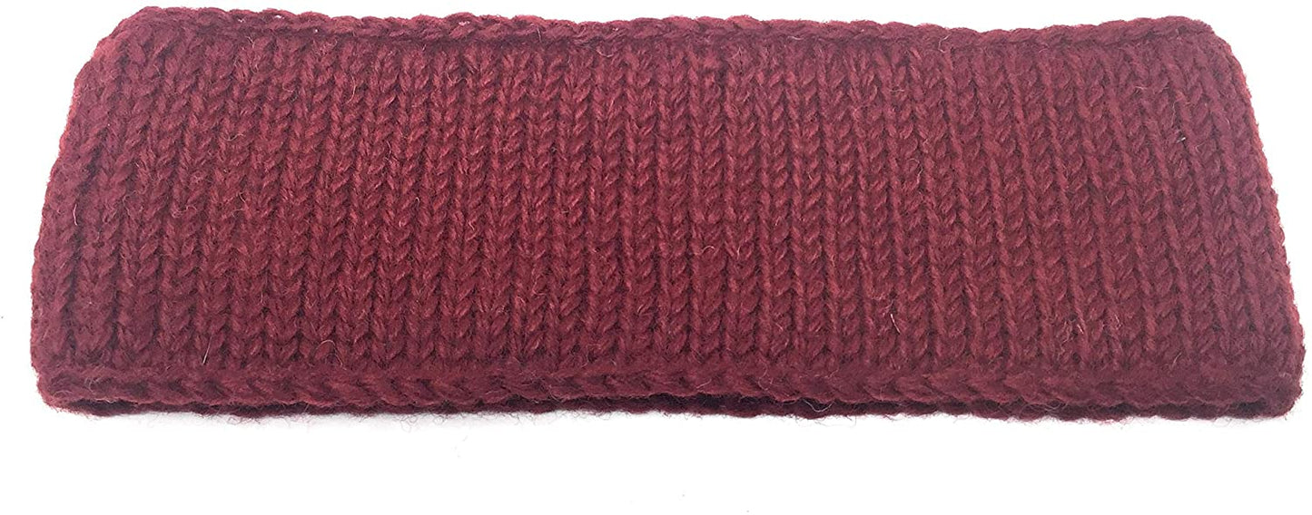 Woll Stirnbänder Ohrenwärmer Gestrickt Einheitsgröße 100% Wolle Fleecefutter
