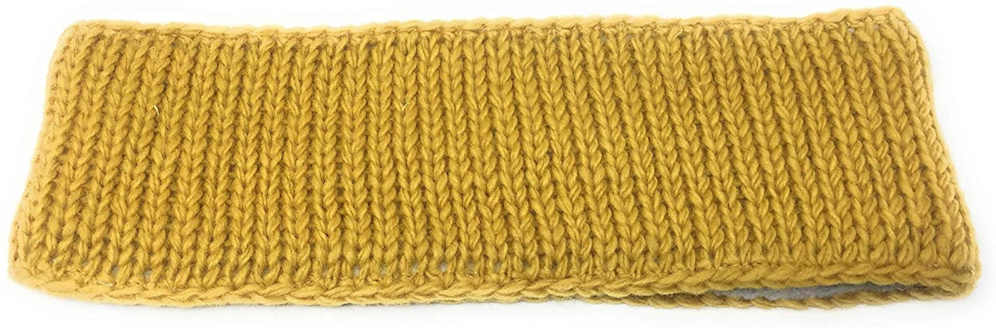 Woll Stirnbänder Ohrenwärmer Gestrickt Einheitsgröße 100% Wolle Fleecefutter