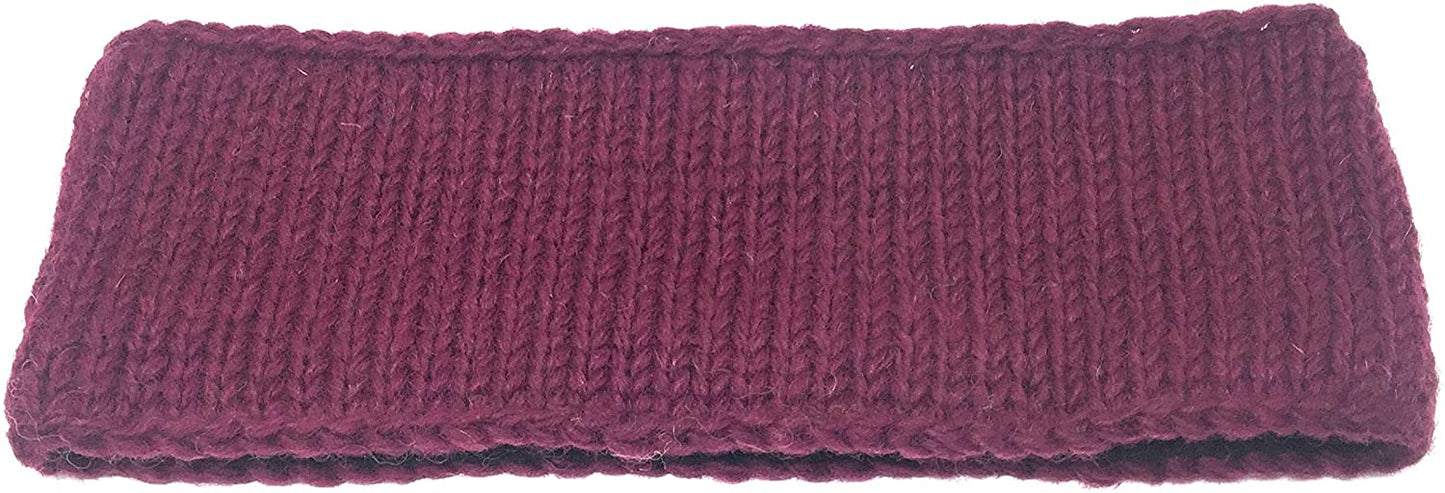 Woll Stirnbänder Ohrenwärmer Gestrickt Einheitsgröße 100% Wolle Fleecefutter