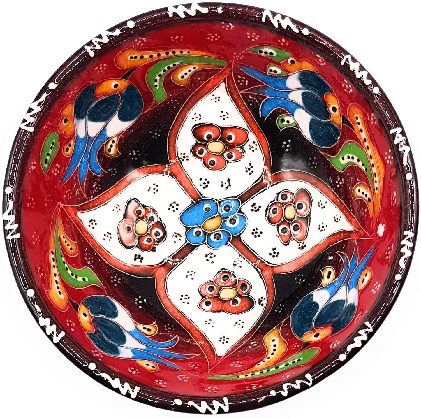 Flairs Orientalische Keramikschüssel, Schale, Müslischale, handbemalt, bunt - Ø 13 cm