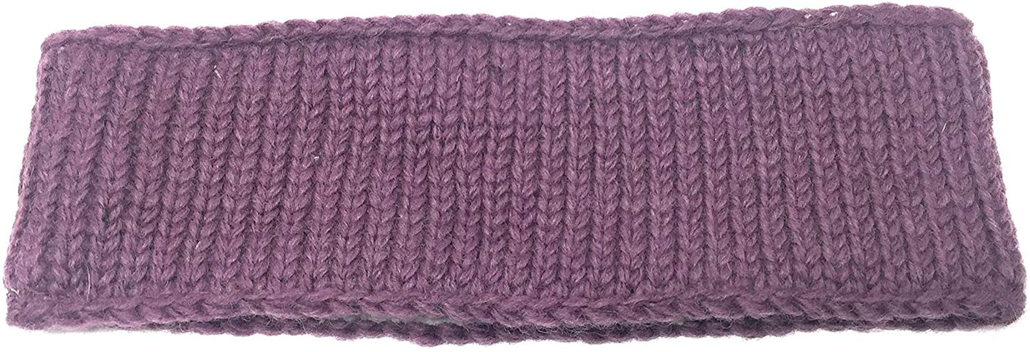 Woll Stirnbänder Ohrenwärmer Gestrickt Einheitsgröße 100% Wolle Fleecefutter