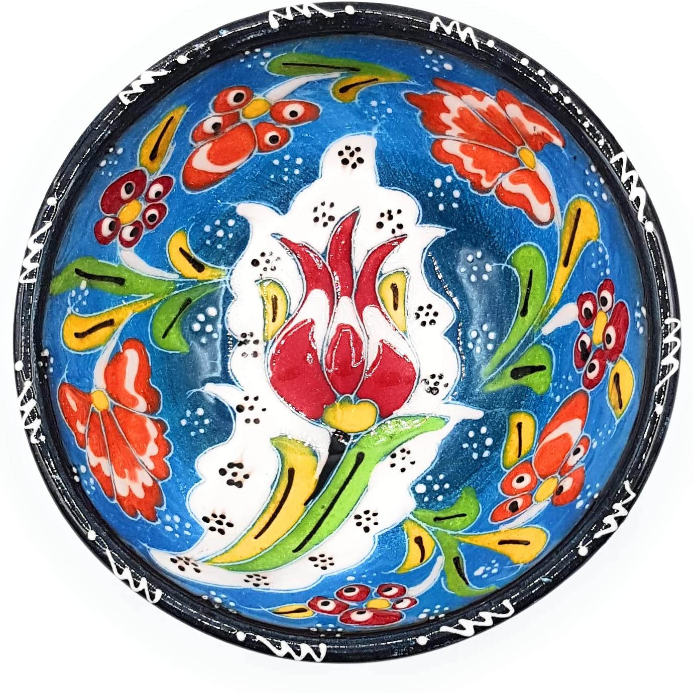 Flairs Orientalische Keramikschüssel, Schale, Müslischale, handbemalt, bunt - Ø 16 cm