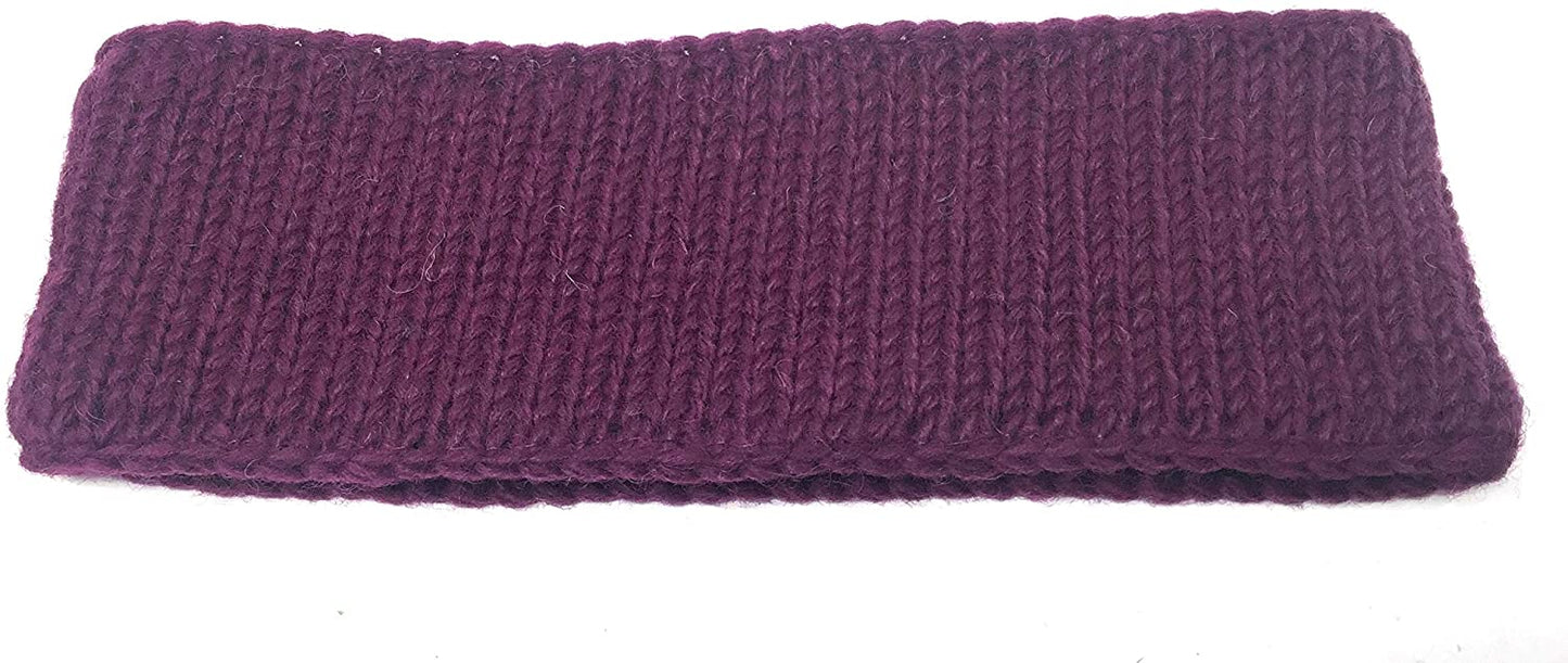 Woll Stirnbänder Ohrenwärmer Gestrickt Einheitsgröße 100% Wolle Fleecefutter