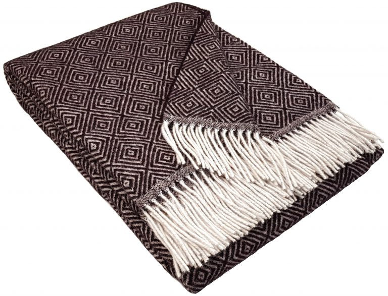 Wohndecke Wolldecke Zig Zag 140 x 200 cm Decke Tagesdecke Kuscheldecke Plaid