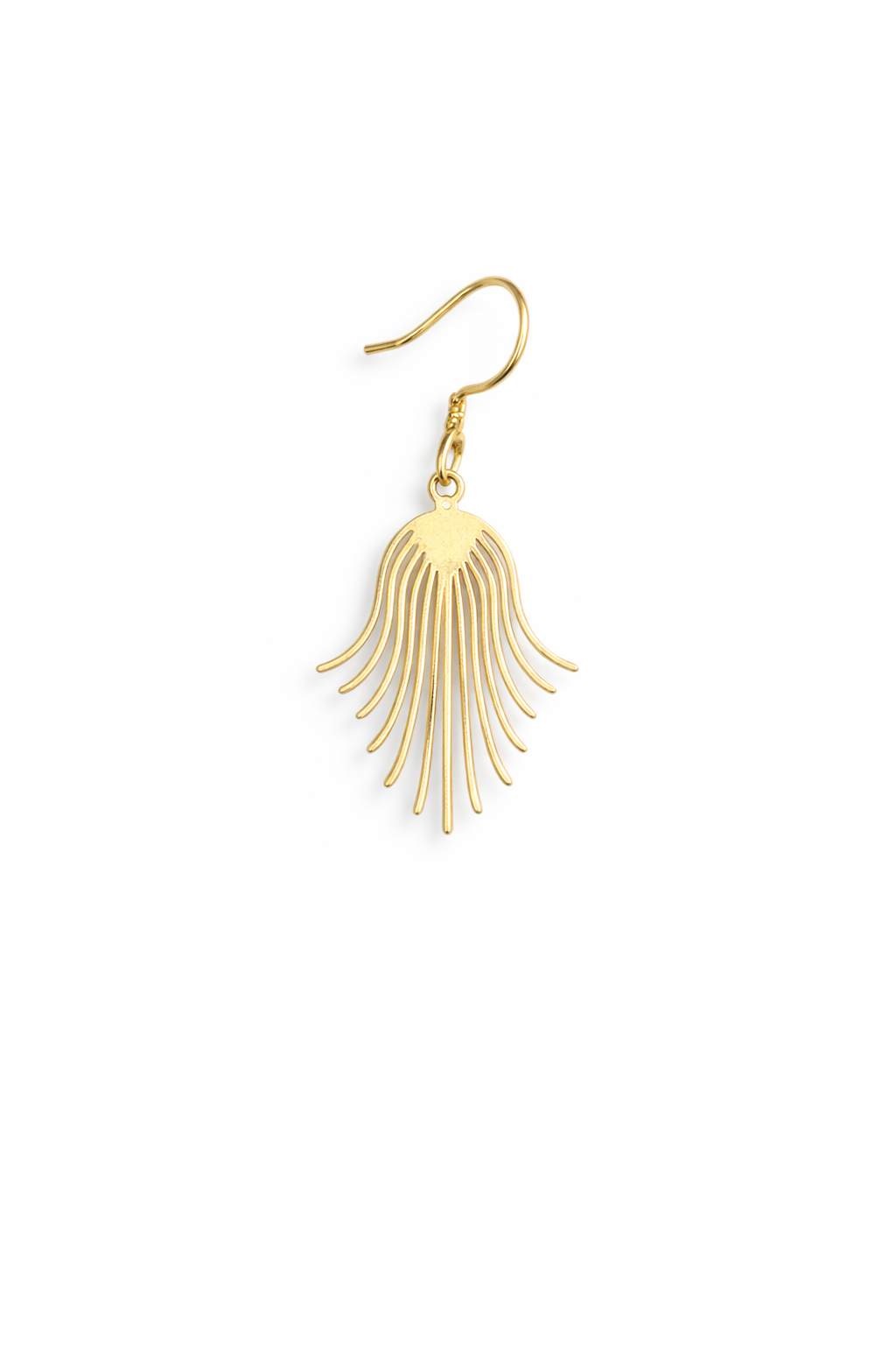 Schnittmacher Ornament Ohrringe Gold, Statement, Minimalistisch filigrane Ohrhänger, leichte Ohrringe, Messing, elegant, Schmuck