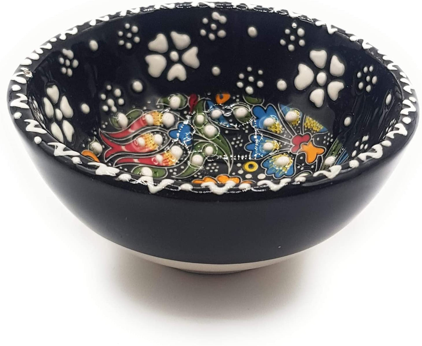 Flairs Orientalische Keramikschüssel, Schale, Müslischale, handbemalt, bunt - Ø 8 cm