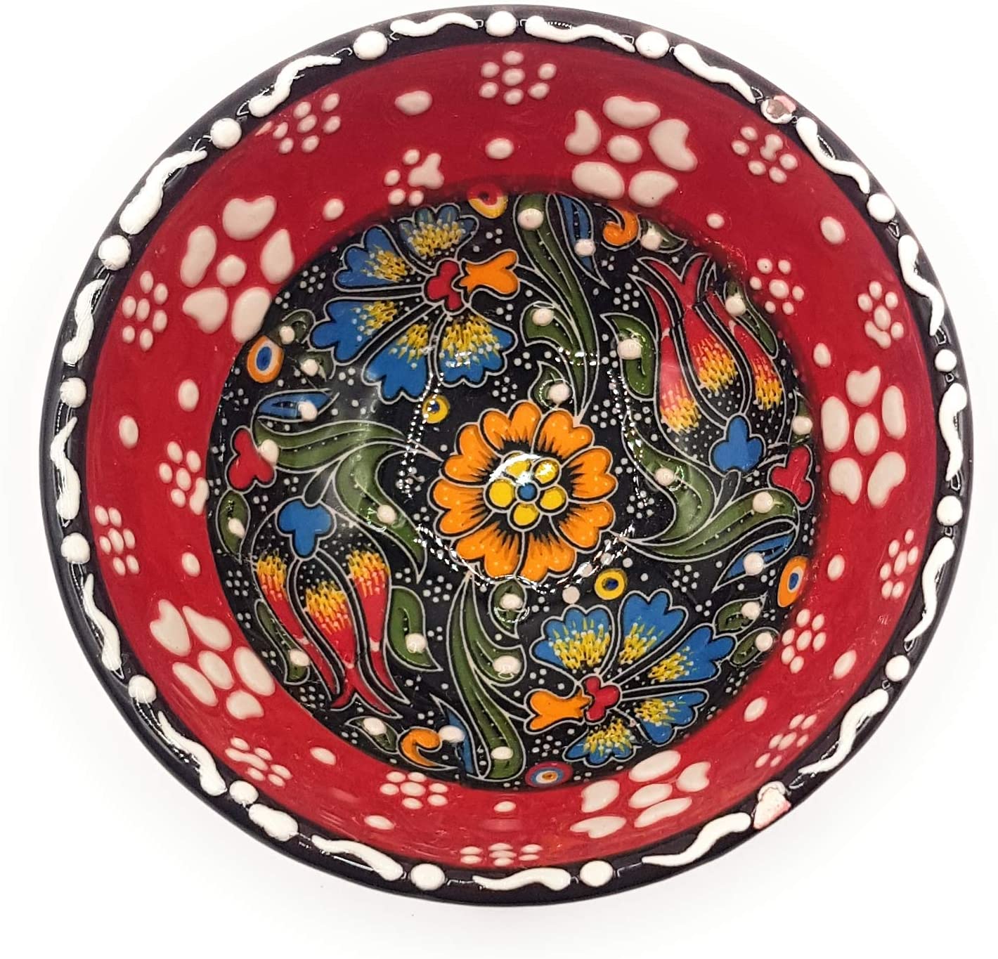 Flairs Orientalische Keramikschüssel, Schale, Müslischale, handbemalt, bunt - Ø 8 cm