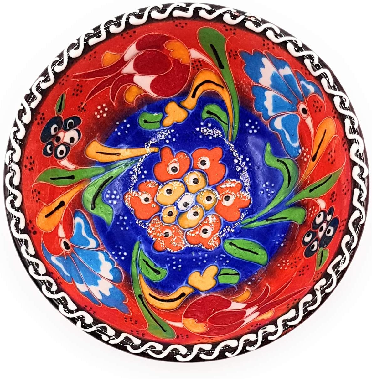 Flairs Orientalische Keramikschüssel, Schale, Müslischale, handbemalt, bunt - Ø 13 cm