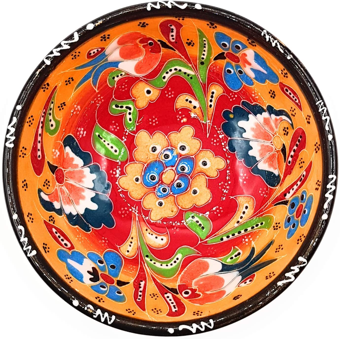 Flairs Orientalische Keramikschüssel, Schale, Müslischale, handbemalt, bunt - Ø 13 cm