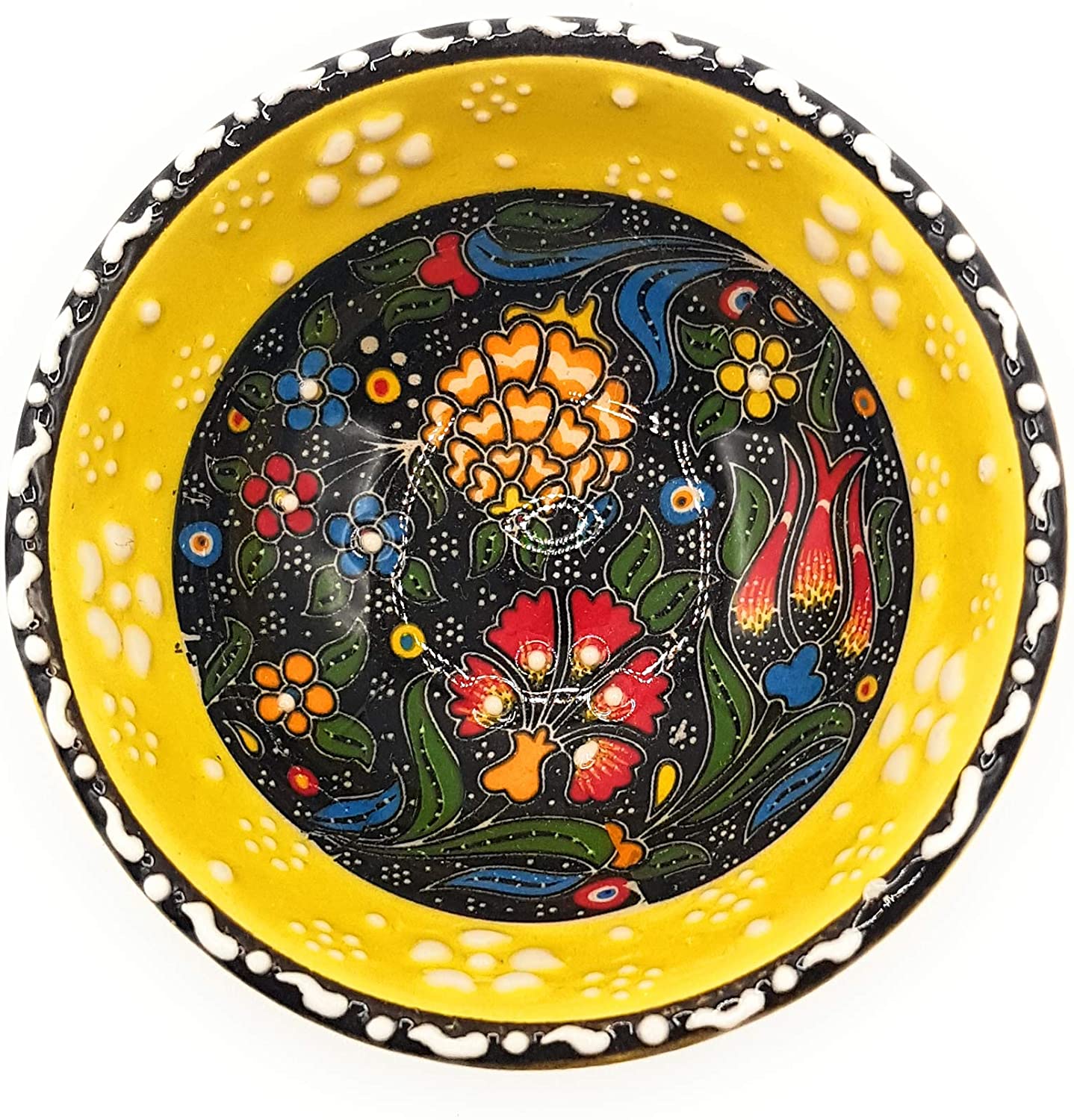 Flairs Orientalische Keramikschüssel, Schale, Müslischale, handbemalt, bunt - Ø 8 cm