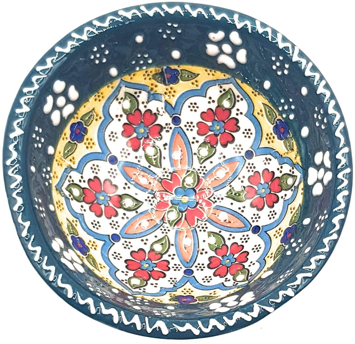 Flairs Orientalische Keramikschüssel, Schale, Müslischale, handbemalt, bunt - Ø 8 cm