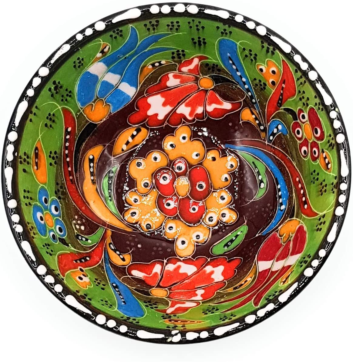 Flairs Orientalische Keramikschüssel, Schale, Müslischale, handbemalt, bunt - Ø 16 cm