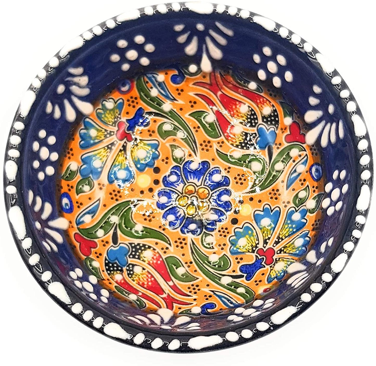 Flairs Orientalische Keramikschüssel, Schale, Müslischale, handbemalt, bunt - Ø 8 cm
