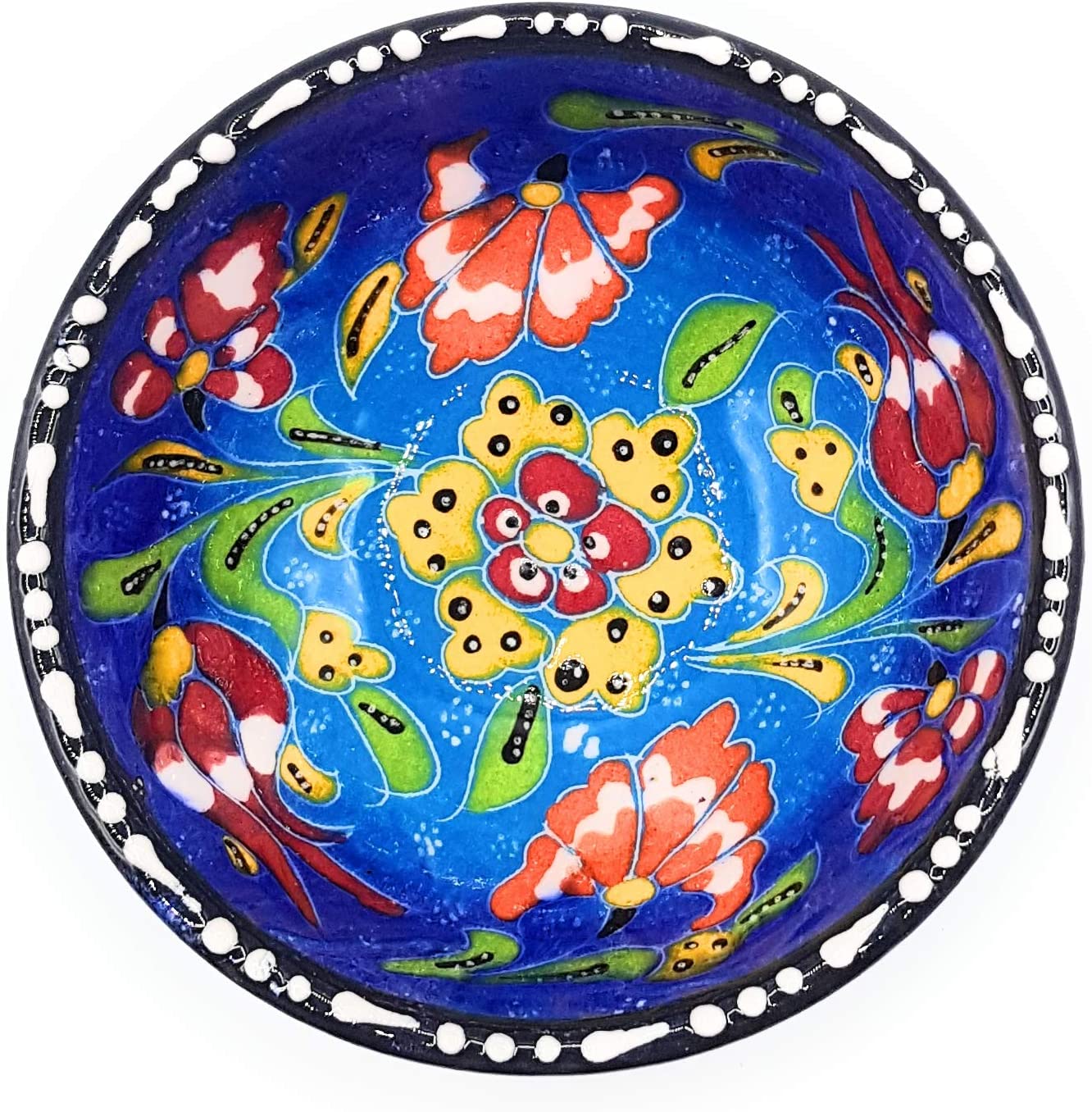 Flairs Orientalische Keramikschüssel, Schale, Müslischale, handbemalt, bunt - Ø 16 cm
