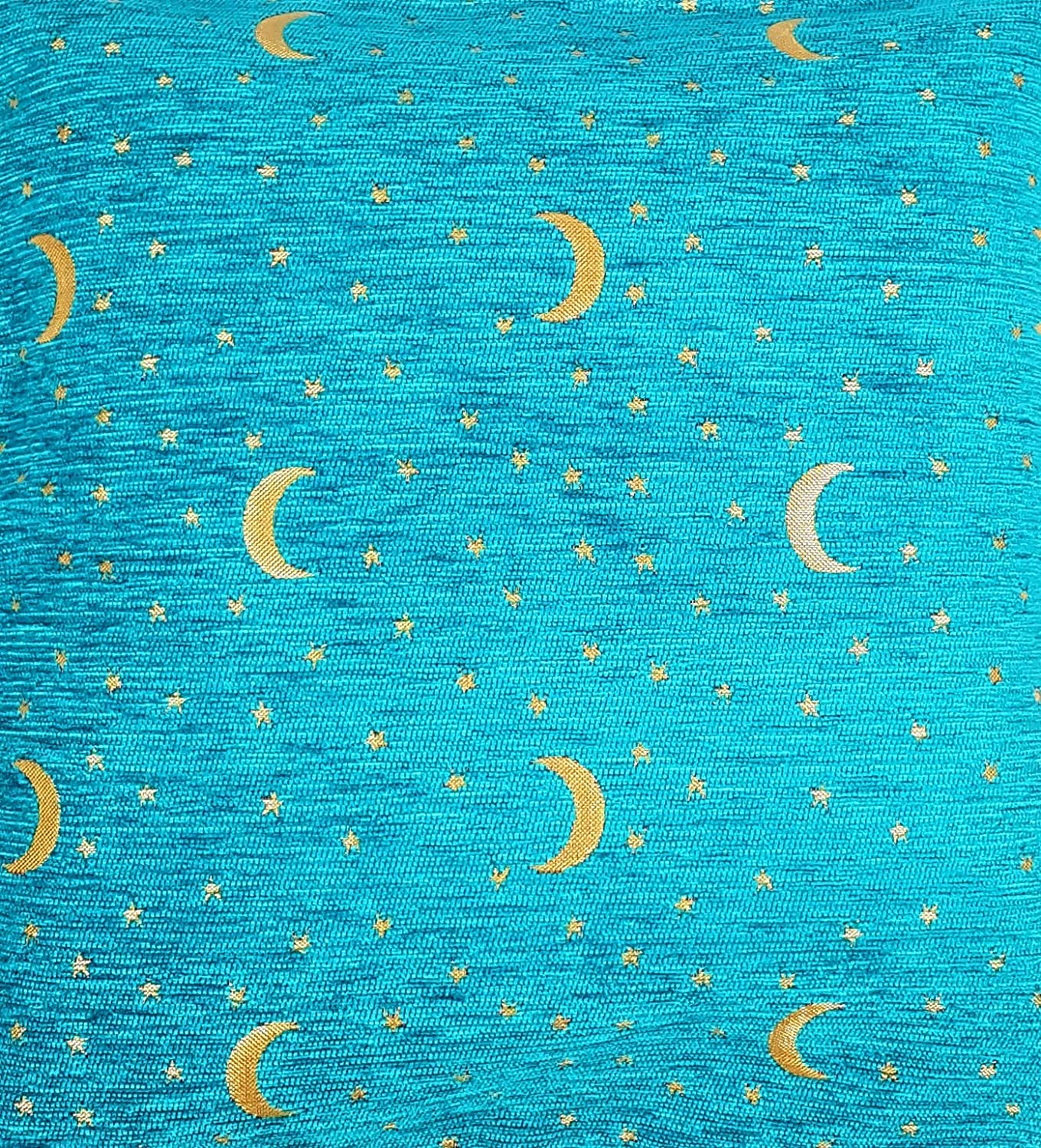 Orientalischer Kissenbezug 80x80 cm Kissen Kissenhülle Kissenbezug Bezug Cusion Viele Varianten (Mond-Sterne-Türkis)