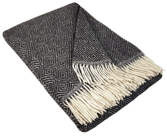 Wohndecke Wolldecke Diamant 140 x 200 cm Decke Tagesdecke Kuscheldecke Plaid