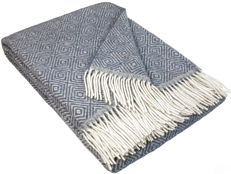 Wohndecke Wolldecke Diamant 140 x 200 cm Decke Tagesdecke Kuscheldecke Plaid
