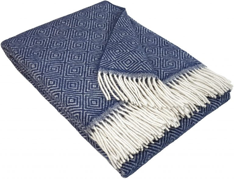 Wohndecke Wolldecke Diamant 140 x 200 cm Decke Tagesdecke Kuscheldecke Plaid