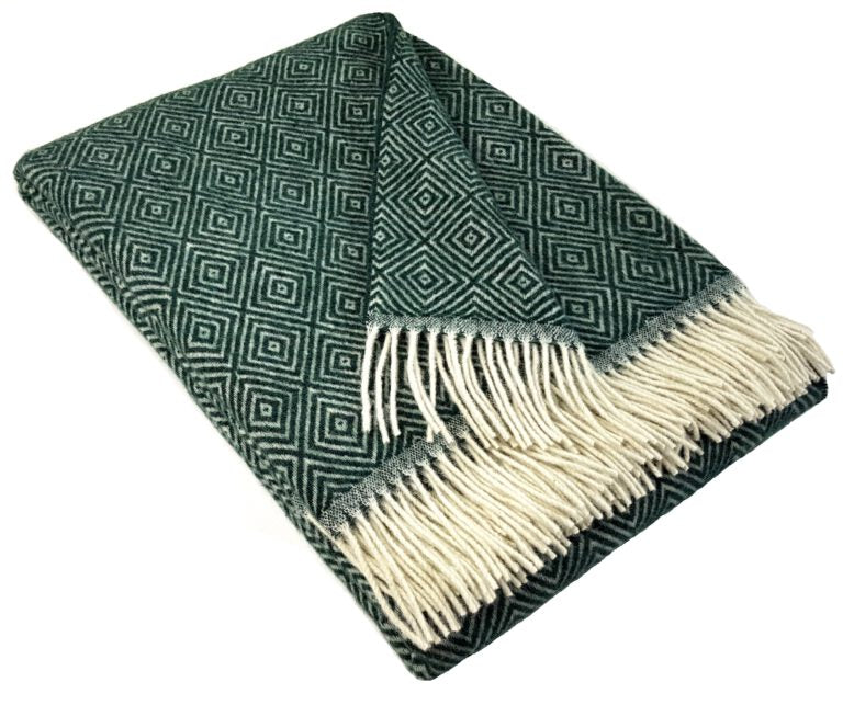 Wohndecke Wolldecke Diamant 140 x 200 cm Decke Tagesdecke Kuscheldecke Plaid
