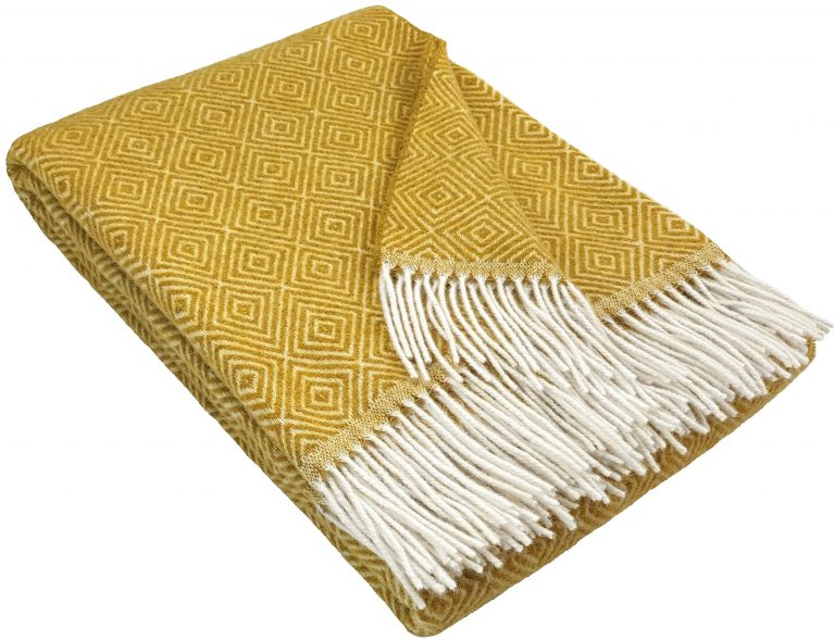 Wohndecke Wolldecke Diamant 140 x 200 cm Decke Tagesdecke Kuscheldecke Plaid