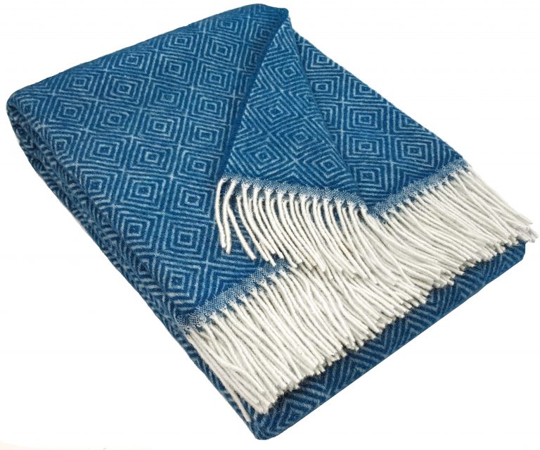 Wohndecke Wolldecke Diamant 140 x 200 cm Decke Tagesdecke Kuscheldecke Plaid