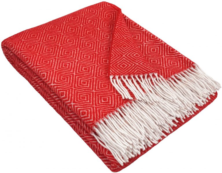 Wohndecke Wolldecke Diamant 140 x 200 cm Decke Tagesdecke Kuscheldecke Plaid
